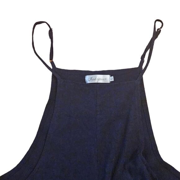 Aedvoouer Womens Summer Casual Sleeveless Loose Wide Leg Jumpsuits Blue Size L - Picture 5 of 6